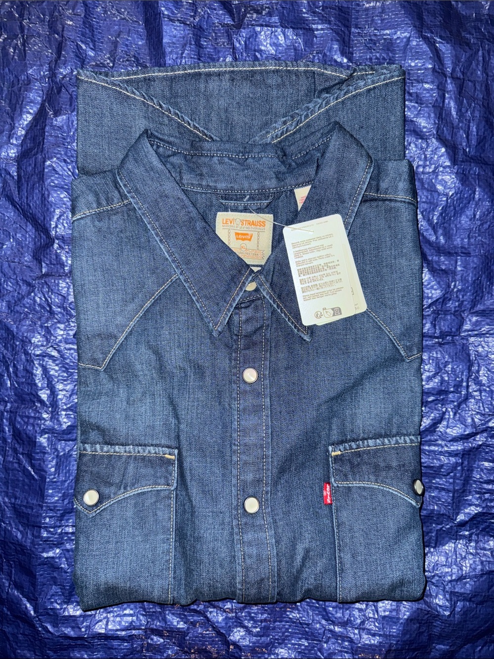 Levi's Men's Dark Blue Denim Western Shirt Jacket